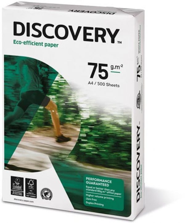 PAPEL FOTOCOPIA DISCOVERY DIN A4 75 GR EMBALAGEM DE 500 FOLHAS